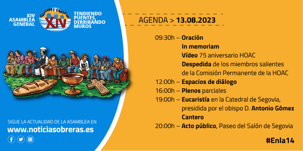 #Enla14. Agenda del 13 de agosto