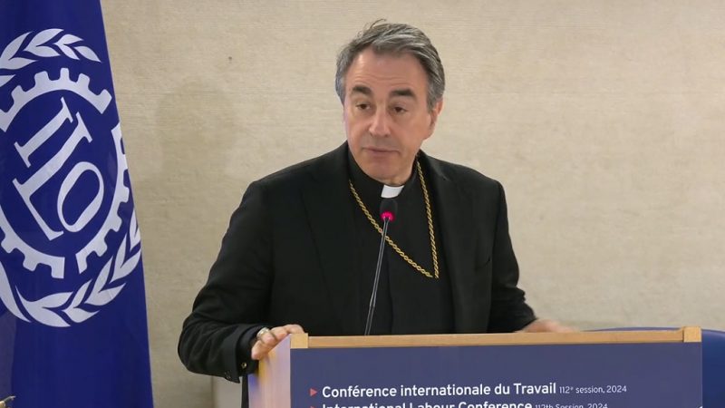 La Santa Sede pide en la OIT que los pueblos del mundo “abracen y protejan” la importancia del trabajo decente, en el camino hacia una economía del cuidado