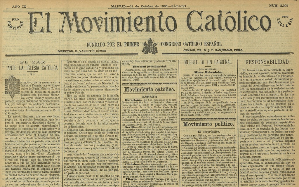 “El movimiento católico”. Un documento asombroso