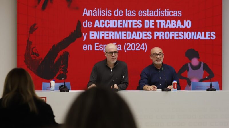 Sordo (CCOO) eleva el tono contra la siniestralidad laboral y urge al Gobierno a acelerar la negociación para cambiar la legislación