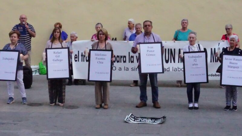 Trabajadoras y trabajadores cristianos de Córdoba se concentran para recordar y denunciar el drama de la siniestralidad laboral