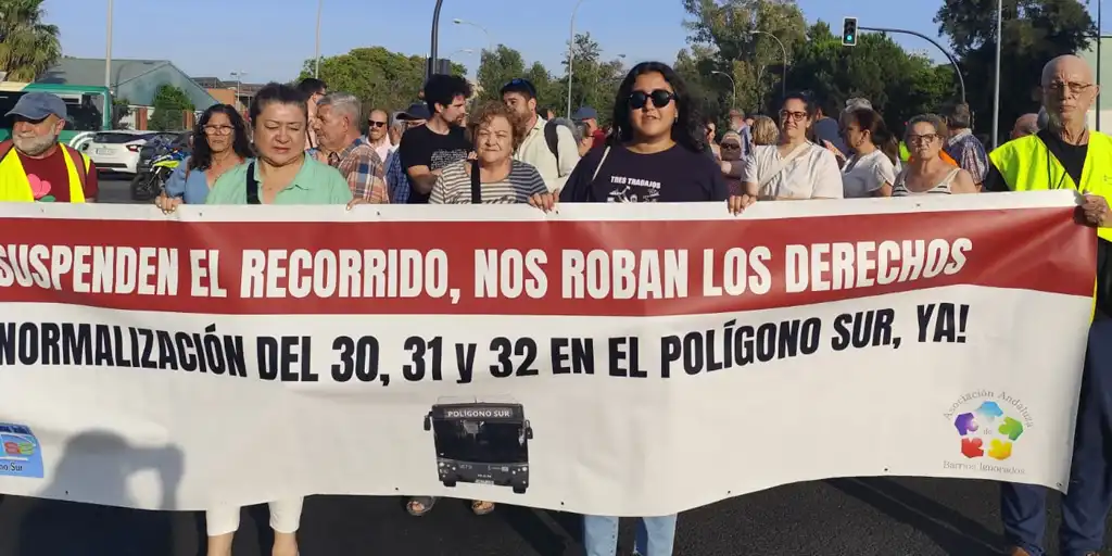 Nueva manifestación en el Polígono Sur por la restitución de las líneas de autobuses