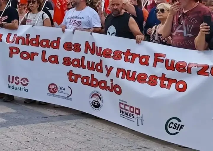 Trabajadores cristianos apoyan la movilización por la mejora de la salud laboral en Vestas Daimiel
