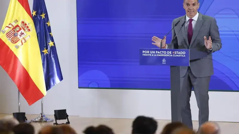 Sánchez propone un pacto de Estado contra las emergencias climáticas