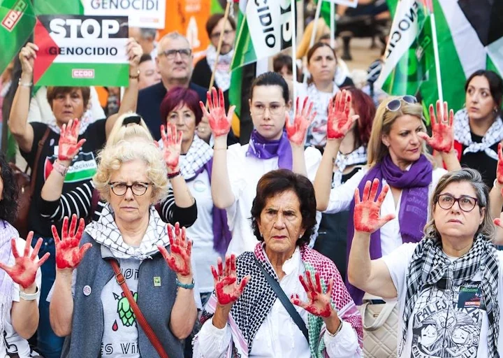 Centros de trabajo, plazas y calles alzan el grito por un paz justa y duradera en Palestina