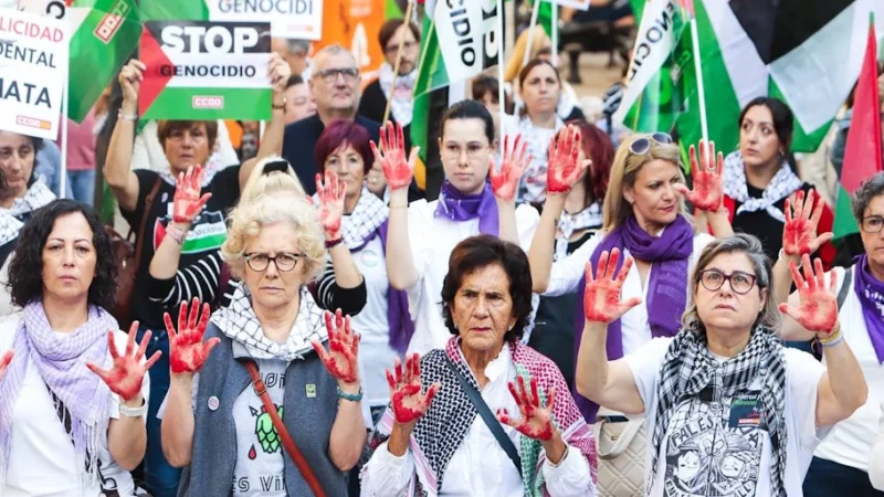 Centros de trabajo, plazas y calles alzan el grito por un paz justa y duradera en Palestina