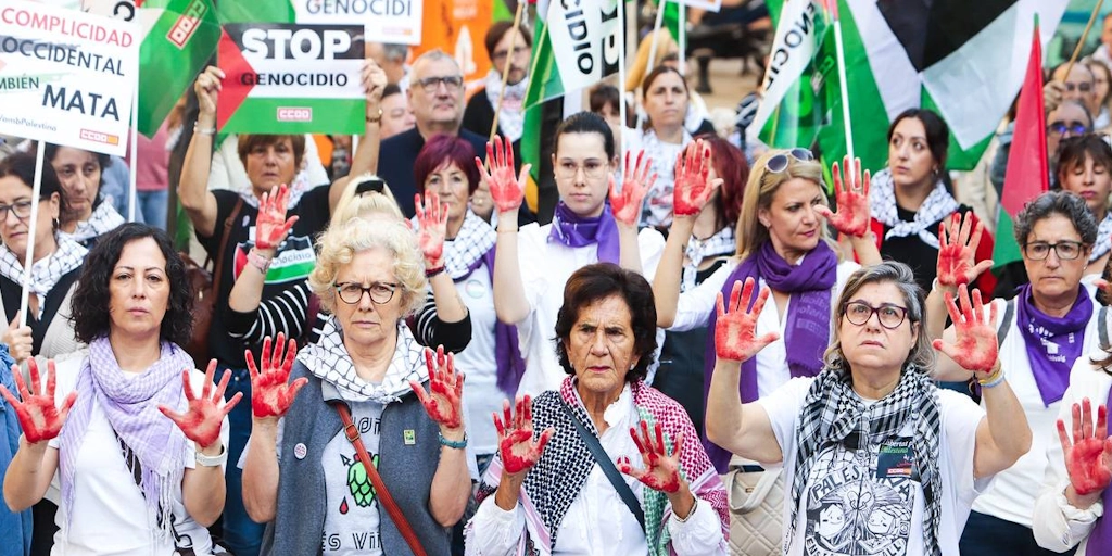 Centros de trabajo, plazas y calles alzan el grito por un paz justa y duradera en Palestina