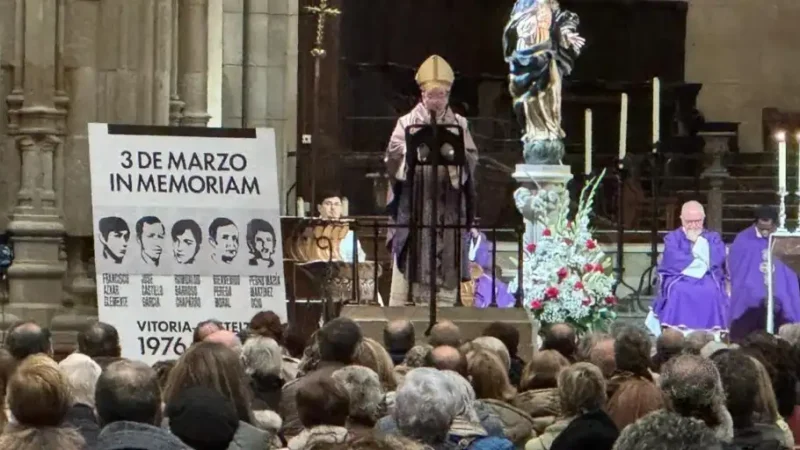 El obispo de Vitoria pide que el recuerdo los trabajadores muertos sirva para fortalecer la convivencia y el respeto a la dignidad de toda persona