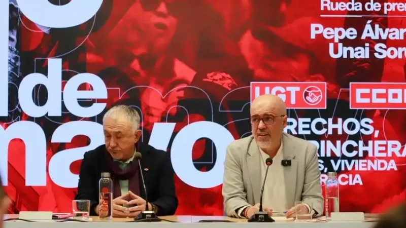 Los dos grandes sindicatos llaman a una gran movilización por la paz y la redistribución de la riqueza en España