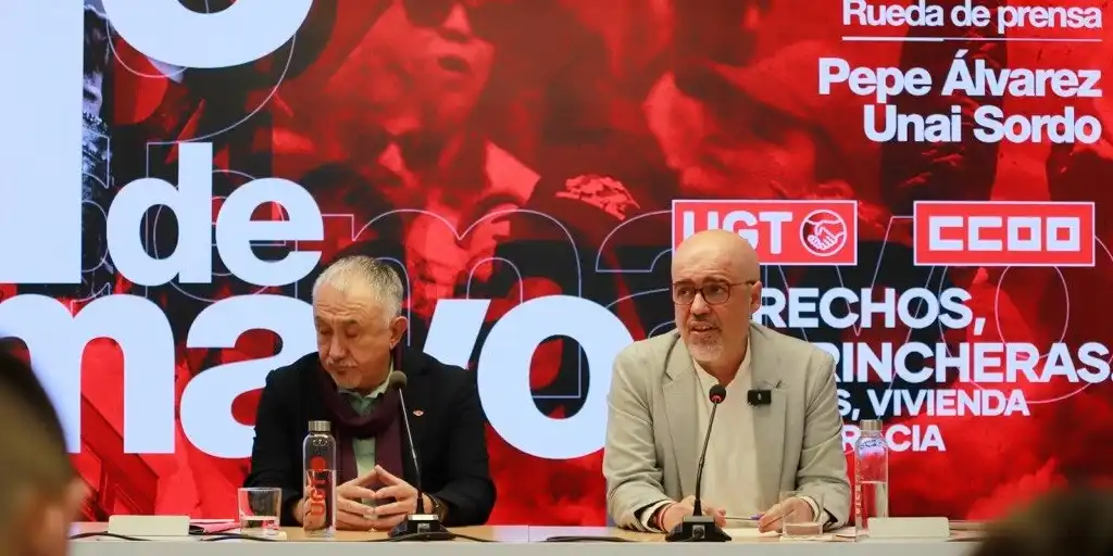 Los dos grandes sindicatos llaman a una gran movilización por la paz y la redistribución de la riqueza en España