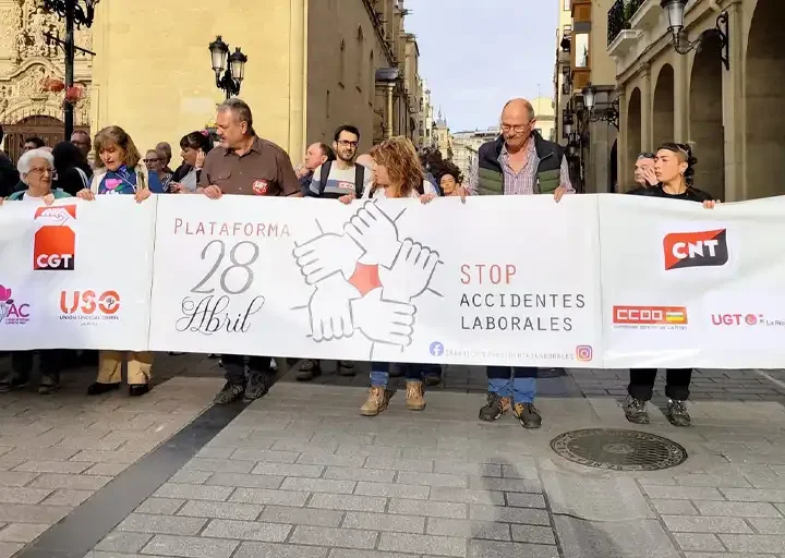La lucha contra la siniestralidad laboral en Logroño reúne a cinco organizaciones sindicales diferentes