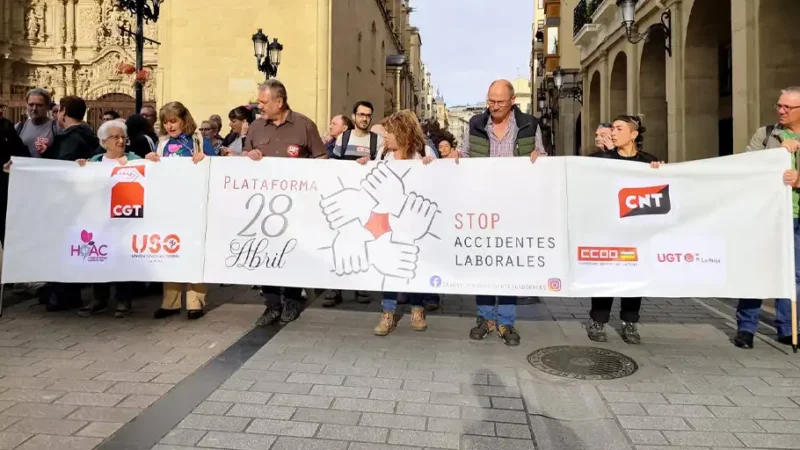 La lucha contra la siniestralidad laboral en Logroño reúne a cinco organizaciones sindicales diferentes