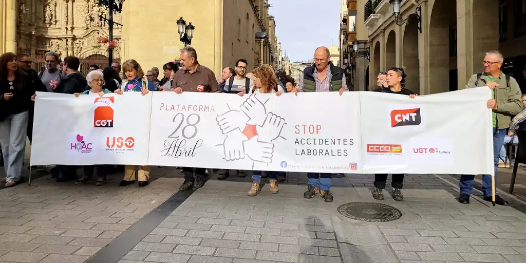 La lucha contra la siniestralidad laboral en Logroño reúne a cinco organizaciones sindicales diferentes