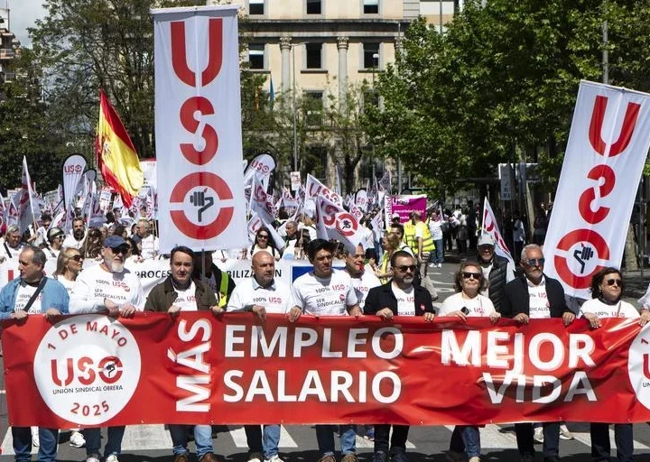 USO se manifiesta en Madrid este Primero de Mayo contra la asfixia económica