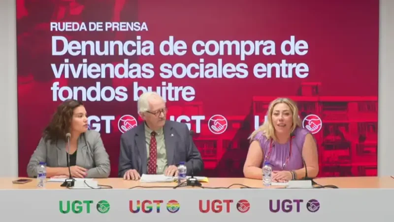UGT Madrid denuncia que la venta inminente de viviendas sociales a fondos buitres pone en riesgo a más de 150 familias