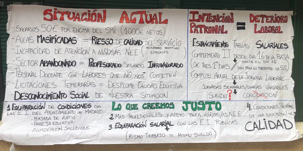 Educadoras de las Escuelas Infanfiles de Madrid protagonizan un encierro ante la falta de interlocución con las administraciones