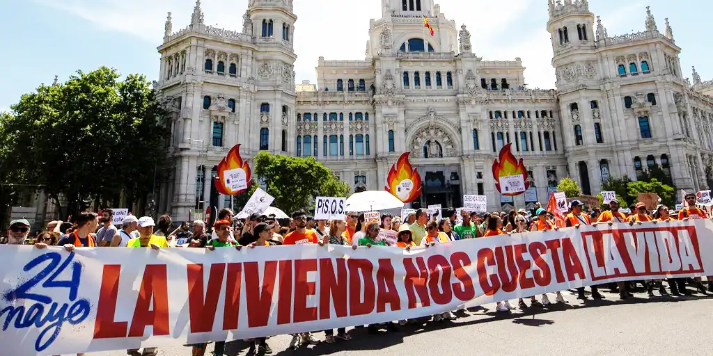 La multitudinaria manifestación en Madrid abre la movilización por alquileres asequibles