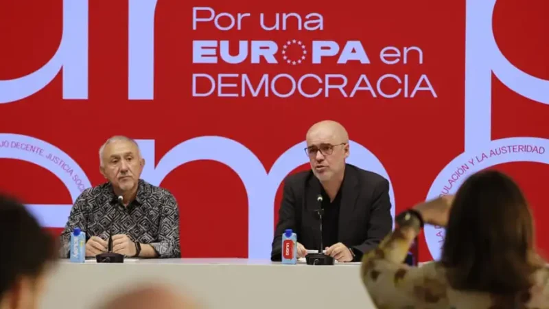 El sindicalismo europeo se cita en Madrid para defender la Europa social y en paz, según Sordo (CCOO) y Álvarez (UGT)