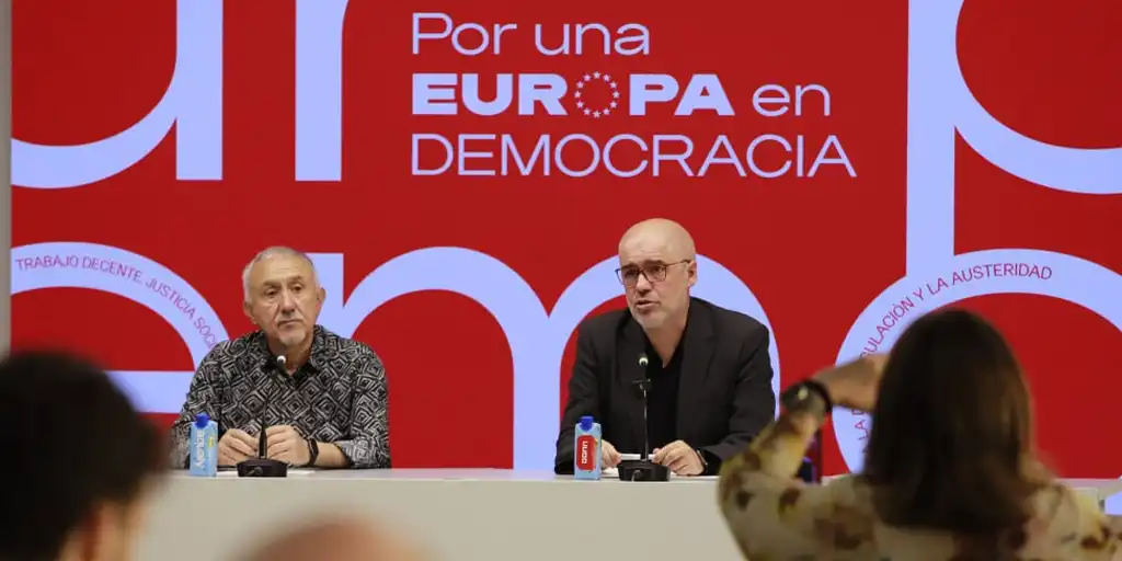 El sindicalismo europeo se cita en Madrid para defender la Europa social y en paz, según Sordo (CCOO) y Álvarez (UGT)